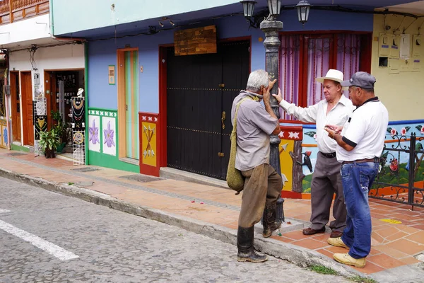 Колоритні Вулички Село Guatape Колумбії Південна Америка — стокове фото