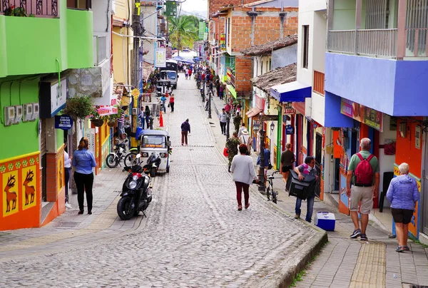 Ruas Coloridas Aldeia Guatape Colômbia América Sul — Fotografia de Stock