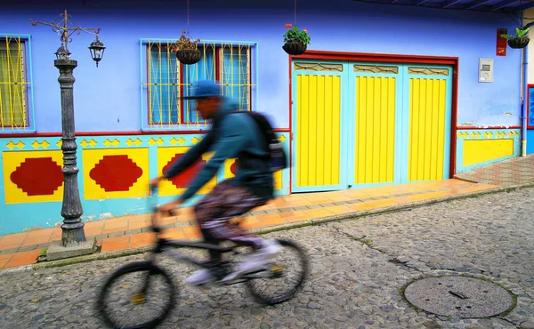 Strade Colorate Del Villaggio Guatape Colombia Sud America — Foto Stock