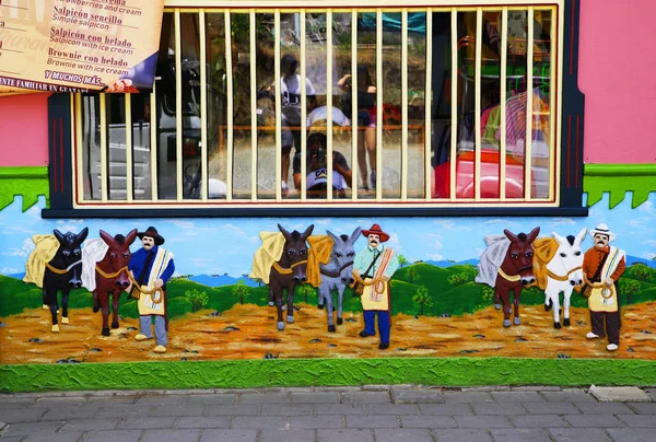 Bunte Straßen Von Guatape Dorf Kolumbien Südamerika — Stockfoto