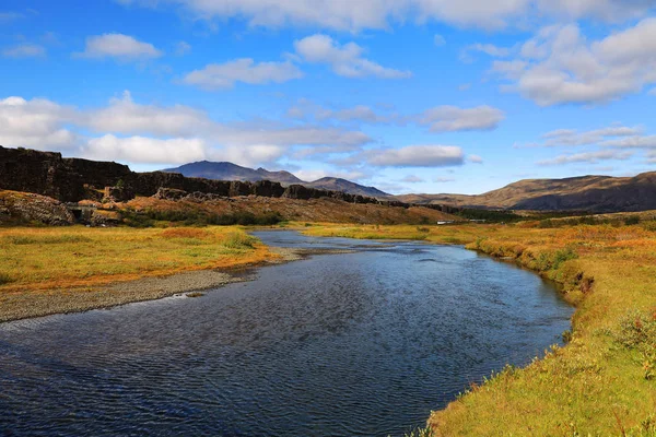 Késő Nyári Táj Pingvellir Nemzeti Parkban Izland Európa — Stock Fotó