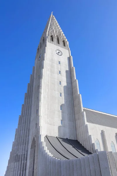 Reykjavik Hallgrimskirkja Άποψη Του Διάσημου Icelandic Σύγχρονη Εκκλησία Εμπνευσμένη Από — Φωτογραφία Αρχείου