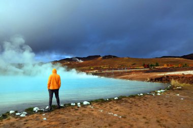 Geothermal region of Hverir in Iceland near Myvatn Lake, Iceland, Europe clipart