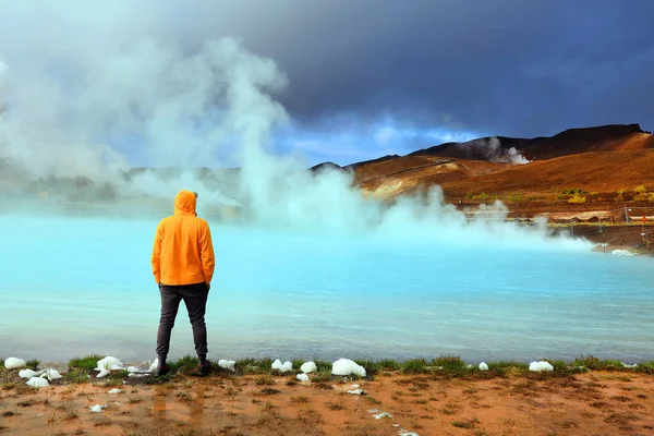 Zlanda Zlanda Zlanda Zlanda Zlanda Yakınlarındaki Hver Jeotermal Bölgesi — Stok fotoğraf