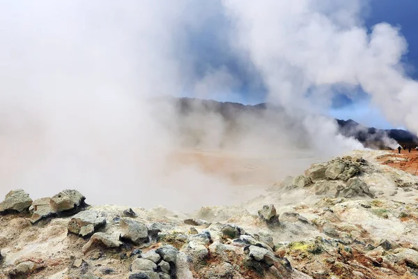 Geotermální Oblast Hverir Islandu Jezera Myvatn Island Evropa — Stock fotografie