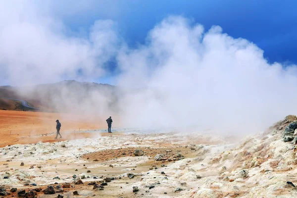 Geotermální Oblast Hverir Islandu Jezera Myvatn Island Evropa — Stock fotografie