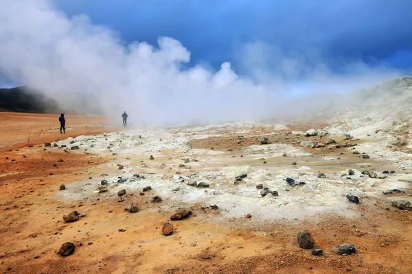 Geotermální Oblast Hverir Islandu Jezera Myvatn Island Evropa — Stock fotografie