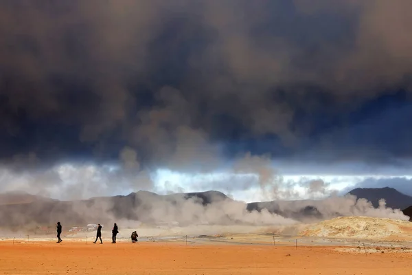 Geothermische Region Von Hverir Iceland Der Nähe Von Myvatn See — Stockfoto