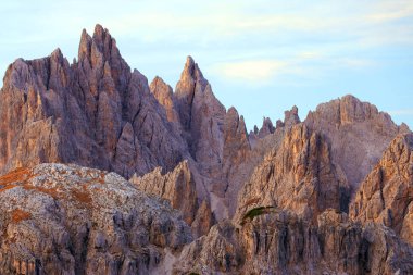 Dolomitler, İtalya ve Avrupa 'da gün doğumu ışığı