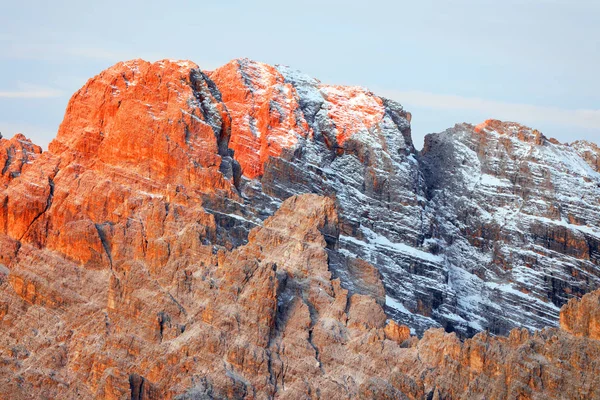 位于意大利 欧洲白云岩的Cristallo Mountiain Group的日出 — 图库照片