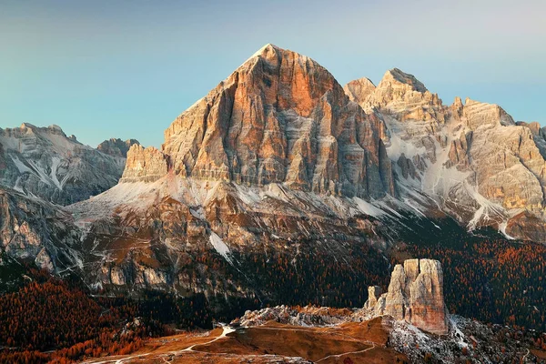 Luz Del Amanecer Los Dolomitas Italia Europa — Foto de Stock