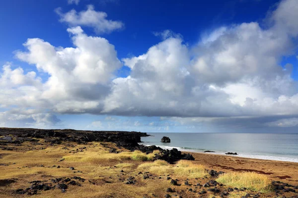 Stormachtige Ijzige Landschap Skardsvik Strand Ijsland Europa — Stockfoto