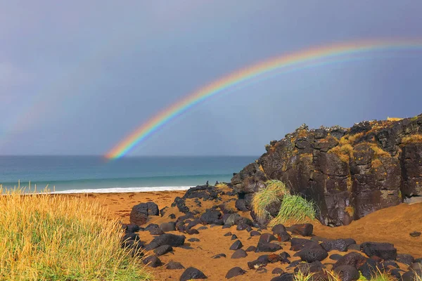 Bouřlivá Krajina Pláži Skardsvik Islandu Evropa — Stock fotografie