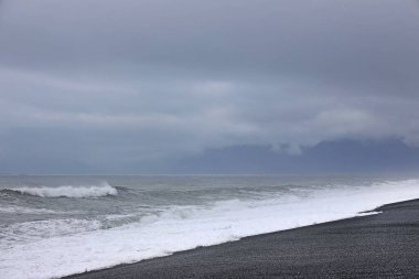 Snaefelness Yarımadası, İzlanda, Avrupa 'daki fırtınalı manzara