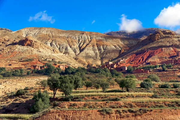 Χωριό Στα Βουνά Atlas Μαρόκο Αφρική — Φωτογραφία Αρχείου
