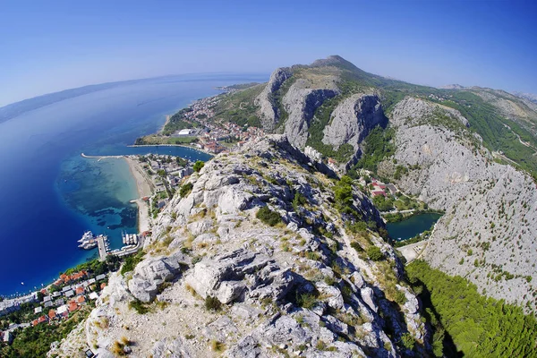 Luchtfoto Van Omis Resort Kroatië Europa — Stockfoto