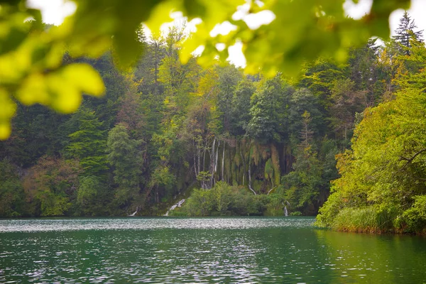 Krajobraz Letni Parku Narodowym Plitwice Chorwacja Europa — Zdjęcie stockowe
