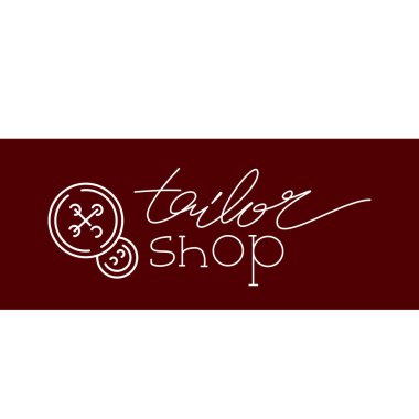 Terzi logo şablonu. Bir satır yazı illüstrasyon.