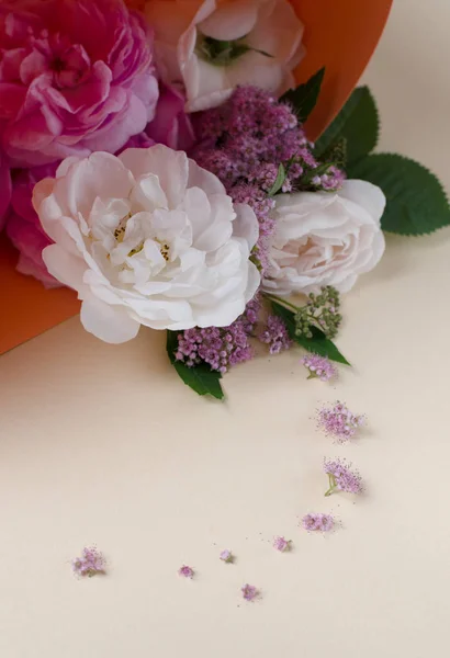 Lebende Rosen umrahmen. schönen floralen Hintergrund. Kartenvorlage für die Frühlingsferien mit kreativem Raum für Text. — Stockfoto