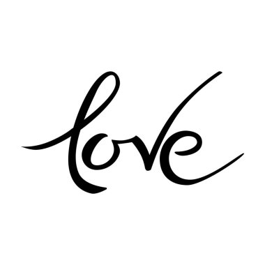 Sevgililer günü aşk yazı. Elle çizilmiş sözcüğü. Tipografi davet.