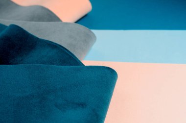 Moda renkleri, kadife kumaş örnekleri. Moda Kumaşı arkaplanı