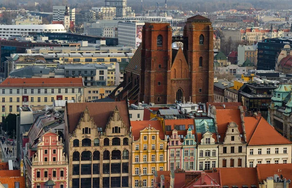 Wroclaw Polen 2019 Bird Eye View Penitents Bridge Mellem Tårne - Stock-foto