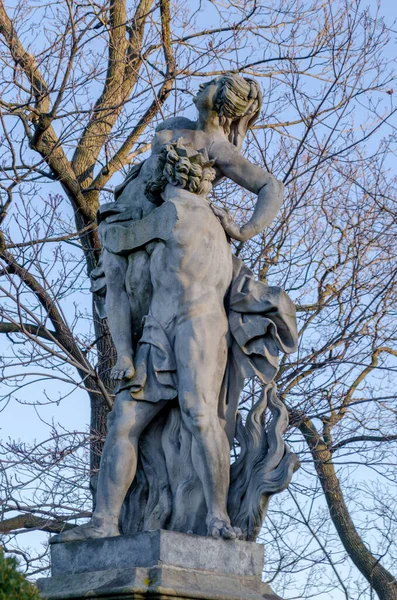 Валбжич Польша 2019 Старинная Статуя Саду Замка Ксяз Польском Городе — стоковое фото