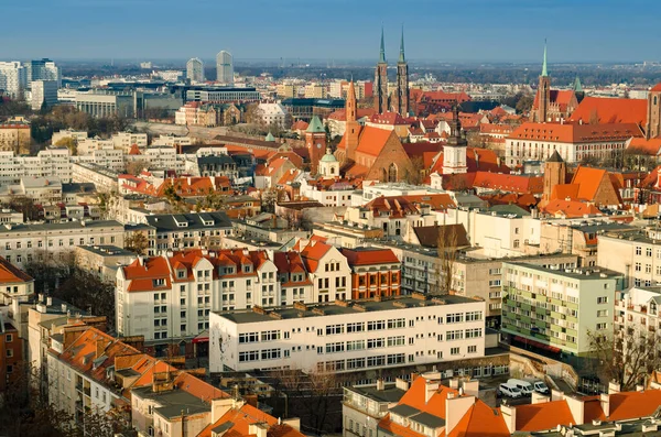 Wroclaw Polen 2019 Bird Eye View Til Hustage Wroclaw Polen - Stock-foto