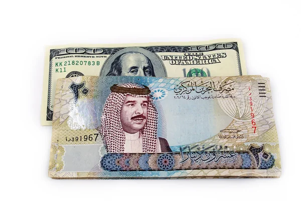 Monnaie Des États Unis Amérique Avec Royaume Bahreïn Sur Fond Photos De Stock Libres De Droits