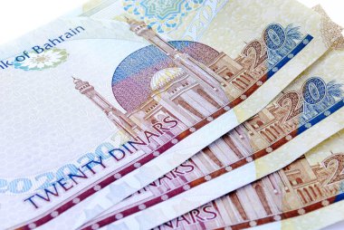 Bahreyn devleti para birimi izole beyaz arka plan üzerinde 