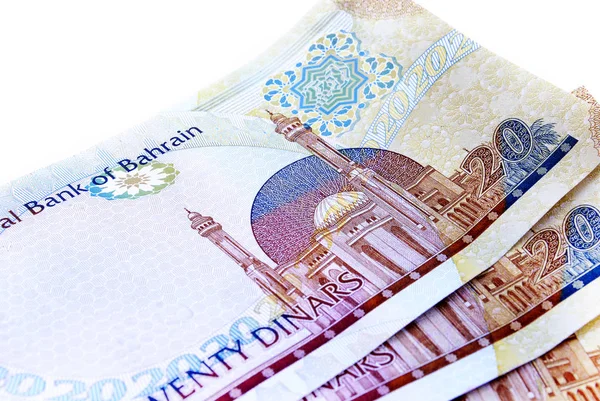 Regno Del Bahrein Valuta Sfondo Bianco Isolato Foto Stock