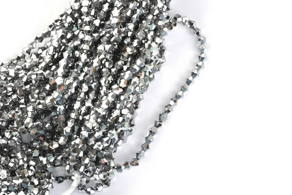 Hermoso Color Gris Plata Glass Sparkle Crystal Isoalted Beads Sobre — Foto de Stock