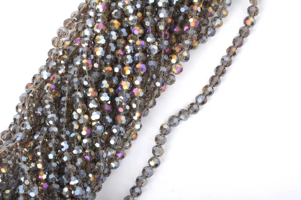 Hermoso Color Gris Plata Glass Sparkle Crystal Isoalted Beads Sobre —  Fotos de Stock