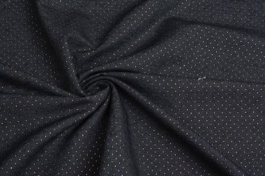 Mavi kumaş dokusu, yakın plan, arka plan. Dikiş ve terzilik için, elbise ve kumaş dikmek için