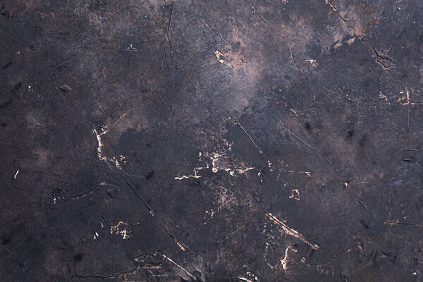 retro stone Concrete dark brown gray background with old absolete scuffs and black splashes. Grungy paint Textured floor or wall cement texture in the grunge style. Space for text