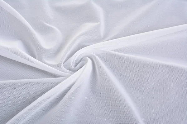 Fehér Kötött Rugalmas Szövet Fonalak Textúrájának Szövése Gyűrött Hajtogatás Alsóneműhöz — Stock Fotó