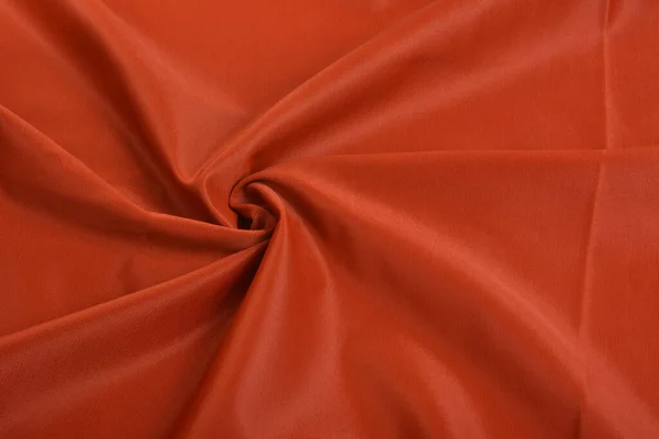 Červená Pletené Elastické Tkaniny Tkaní Vláken Textury Kudrnaté Zmačkané Záhyby — Stock fotografie