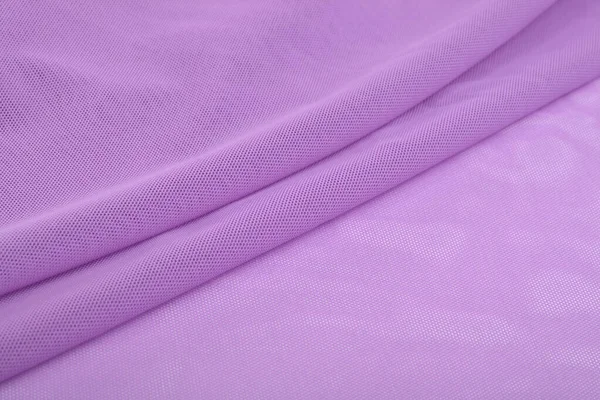 Фиолетовая Трикотажная Эластичная Ткань Ткань Нитей Текстуры Скомканная Складка Белья — стоковое фото