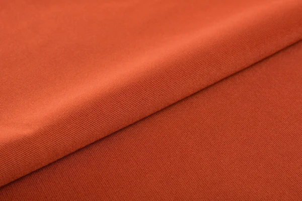 Oranje Gebreide Elastische Stof Weven Van Draden Textuur Gekreukelde Vouw — Stockfoto