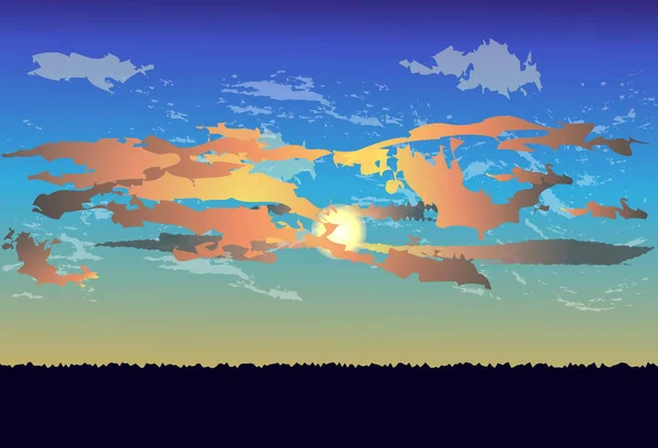 Восход Солнца Облака Небе Фона — стоковый вектор