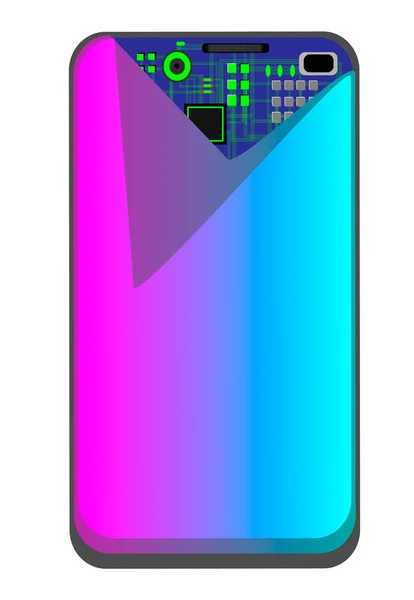 Photo Téléphone Avec Angle Écran Enveloppé Par Lequel Est Visible — Image vectorielle