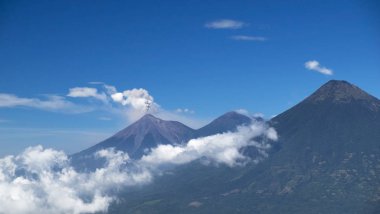 Fuego volkan Erüpsiyonu görünümünden Pacaya yanardağı, Guatemala, Orta Amerika.