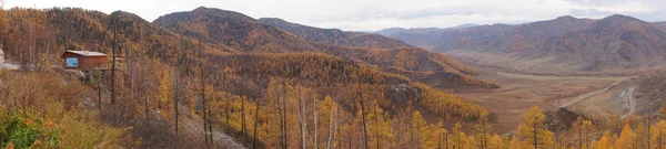 Hermosa Vista Montaña Altai Camino Desde Distrito Chemal Aktash Altai — Foto de Stock