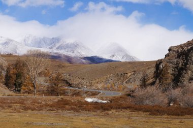 Güzel bir altay altay, Rusya Kurai Valley yakınındaki dağ manzarası.