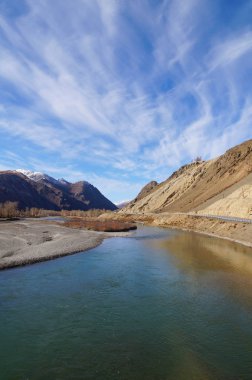 Harika bir manzara Kurai bozkır Altay Cumhuriyeti, Rusya yakın.