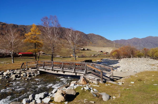 Hermosa Vista Cerca Del Valle Karakol Otoño República Altai Rusia — Foto de Stock