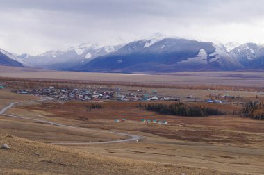 Kurai Valley güzel manzarasına Güz, altay, Rusya Federasyonu.