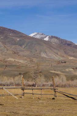 Harika bir manzara Kurai bozkır Altay Cumhuriyeti, Rusya yakın.