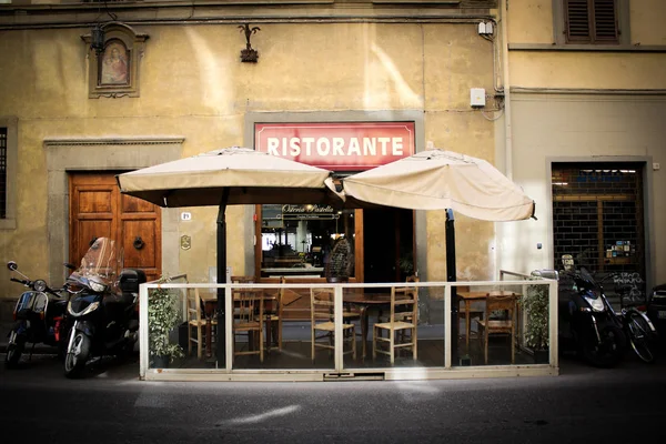 Флоренция Италия Старый Ресторан Открыт Ужина Лицензионные Стоковые Изображения