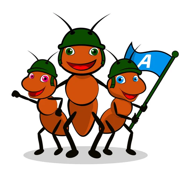 Ilustração Vetorial Grupo Formigas — Vetor de Stock